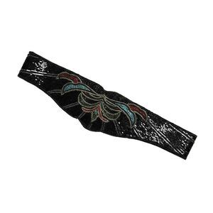 Hand Beaded Cumberband Womens Waist Belt Black Blue Red XS S ? 27 bv